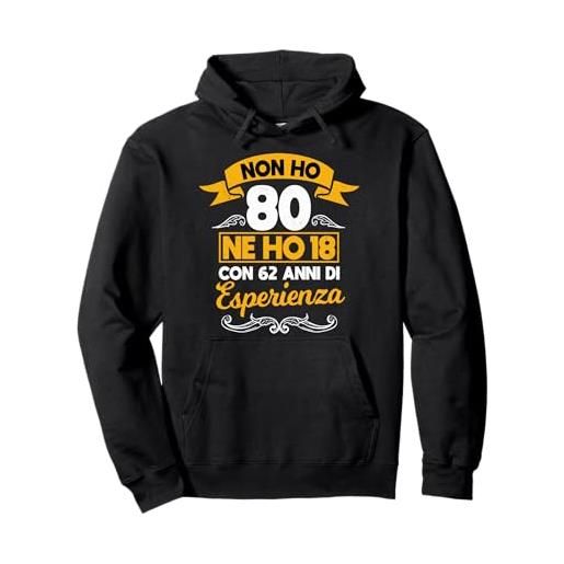 80 anni compleanno uomo Maglietta Vintag vintage regalo 80 anni compleanno donna uomo felpa con cappuccio