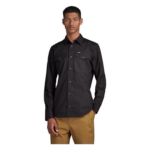 G-STAR RAW marine slim shirt, maglietta uomo, multicolore (dk black ryan check d20165-d335-c979), xs