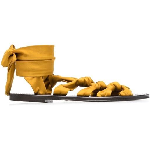 Saint Laurent sandali nolan con suola piatta - giallo