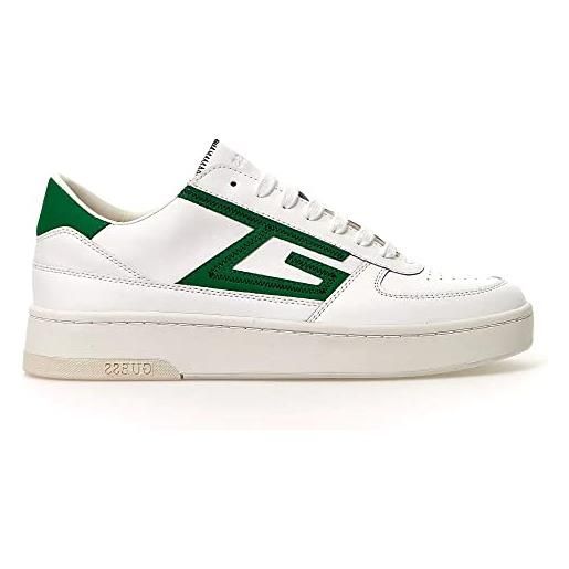 GUESS silea carryover, sneaker uomo, white green, 44 eu