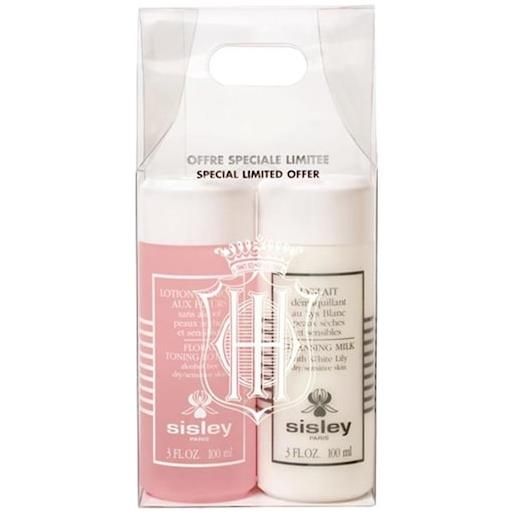 Sisley cura della pelle pulizia gift set lyslait 100 ml + lotion tonique eaux fleurs 100 ml