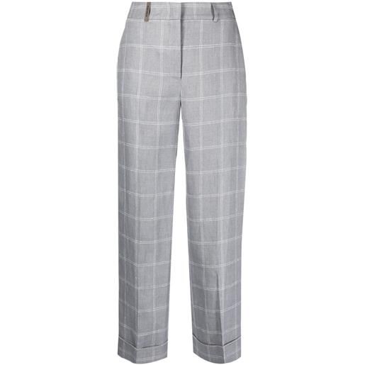 Peserico pantaloni crop con stampa - grigio