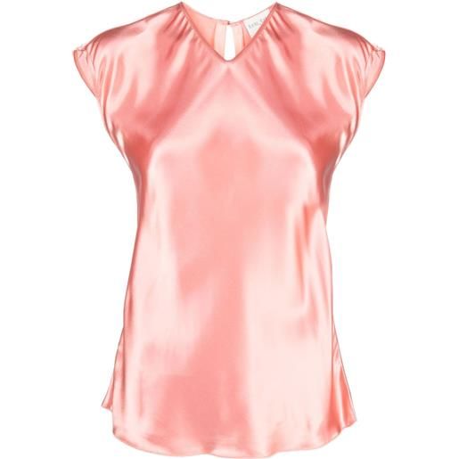 Forte Forte blusa smanicata con scollo a v - rosa