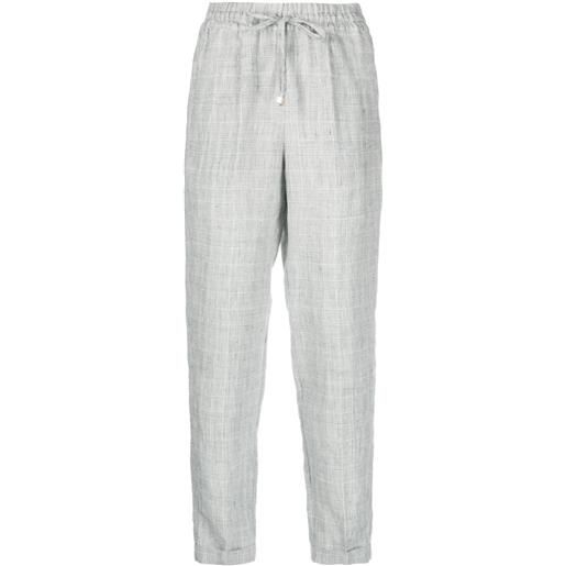 Kiton pantaloni a quadri crop - grigio