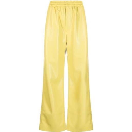 Nanushka pantaloni in finta pelle - giallo