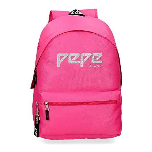 Pepe Jeans london uma backpack - portafogli bambina, rosa (fuchsia), 13x30x37 cm (w x h l)