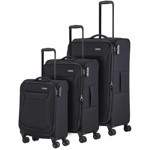 Travelite chios 4 ruote set di valigie 3 pezzi nero