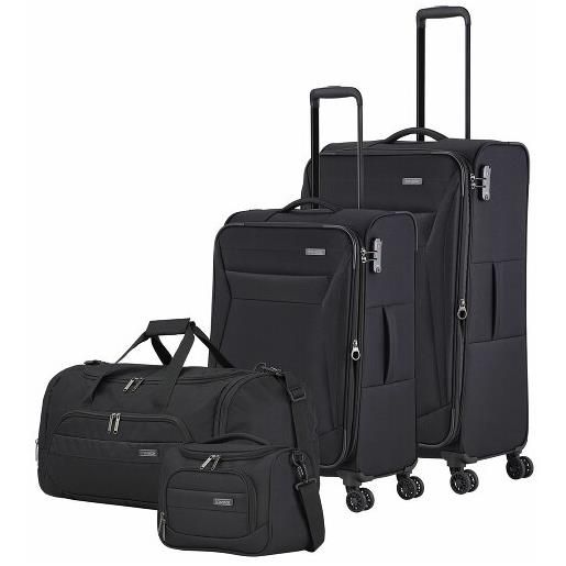 Travelite chios 4 ruote set di valigie 4 pezzi nero