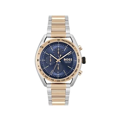 BOSS orologio con cronografo al quarzo da uomo con cinturino in acciaio inossidabile, bicolore - 1514026