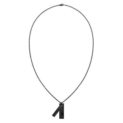 Calvin Klein collana da uomo collezione architectural lines in acciaio inossidabile, nero (black), taglia unica