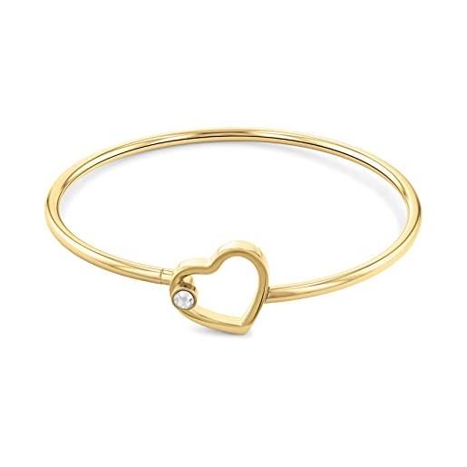 Tommy Hilfiger jewelry bracciale da donna in acciaio inossidabile con cristalli, giallo oro