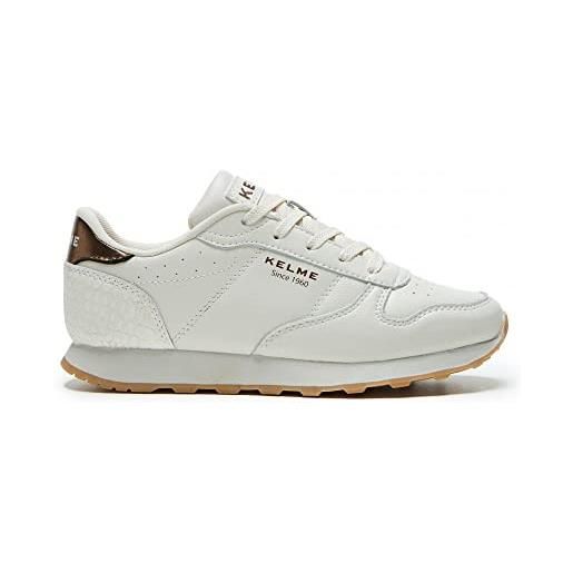 KELME zapatillas casual mujer victory, scarpe da ginnastica basse donna, blanco y oro, 41 eu