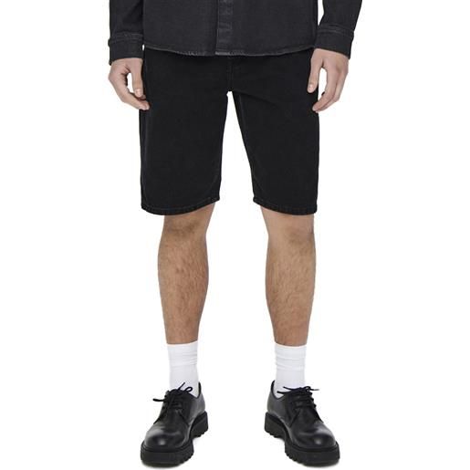 ONLY & SONS onsavi shorts black pk 1899 black denim