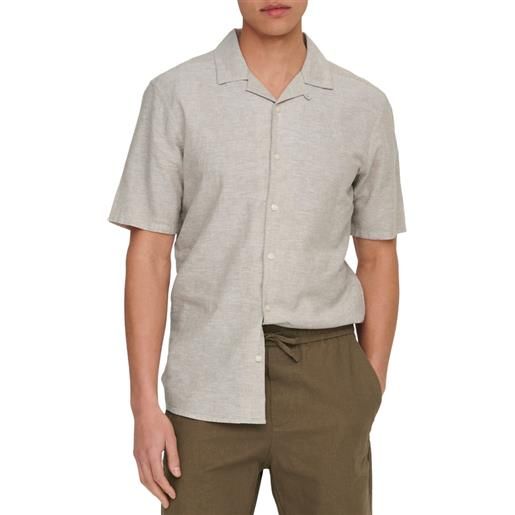 ONLY & SONS onscaiden ss solid resort linen shirt chinchilla