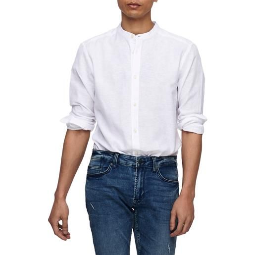 ONLY & SONS onscaiden ls solid linen mao shirt noos white