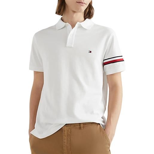 TOMMY HILFIGER global stp placement reg polo white