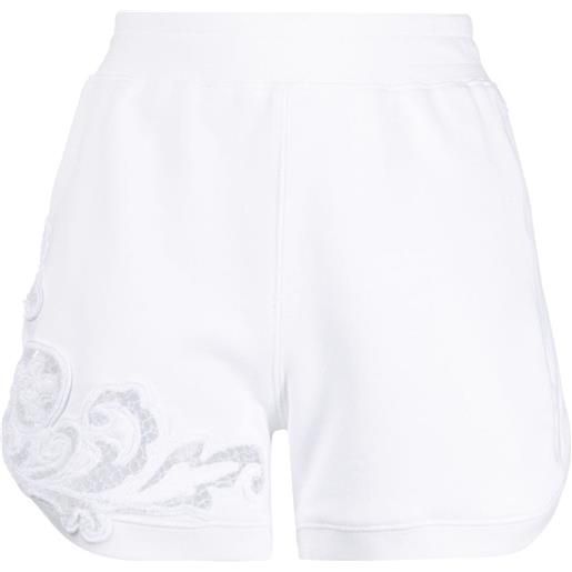 Ermanno Scervino shorts a vita alta con ricamo - bianco