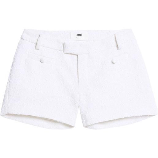 AMI Paris shorts sartoriali in tweed - bianco