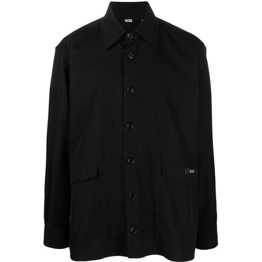 Gcds giacca-camicia con applicazione - nero