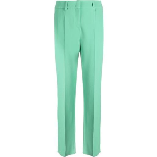 Emporio Armani pantaloni a vita alta con pieghe - verde