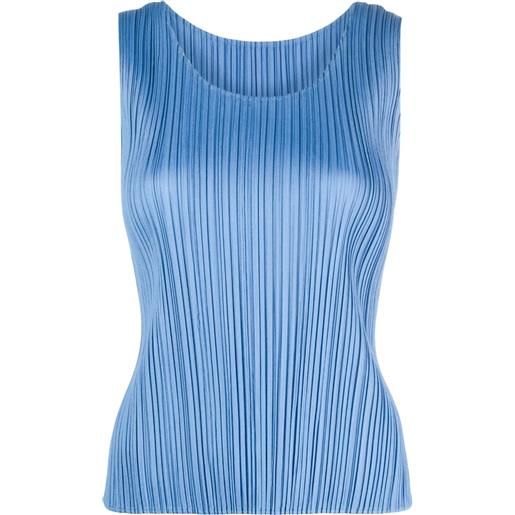Pleats Please Issey Miyake canotta monthly colors march plissé - blu