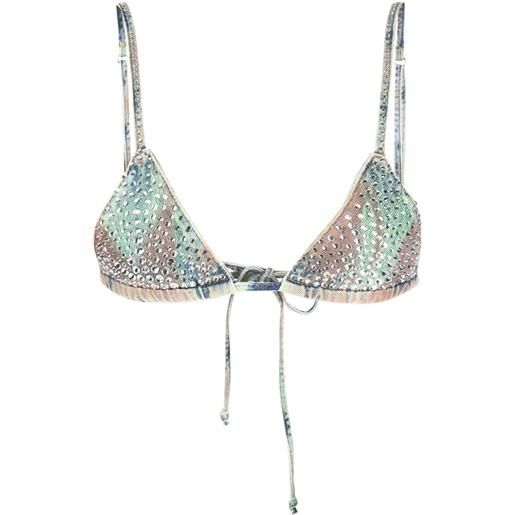 The Attico reggiseno bralette denim con strass - verde