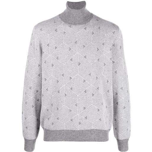 Canali maglione con motivo geometrico - grigio