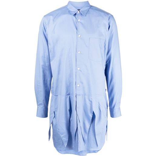 Comme des Garçons Homme Plus camicia con design a strati - blu