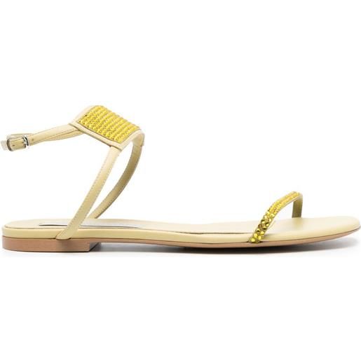 Stella McCartney sandali con decorazione di cristalli - giallo