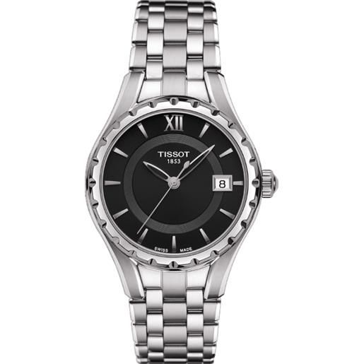 Tissot orologio donna lady quartz in acciaio quadrante nero