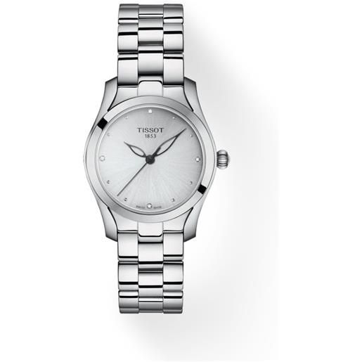 Tissot orologio Tissot t-wave con quadrante argento bracciale in acciaio e diamanti
