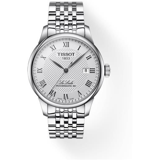 Tissot orologio Tissot le locle powermatic 80 con quadrante argento e cinturino in acciaio