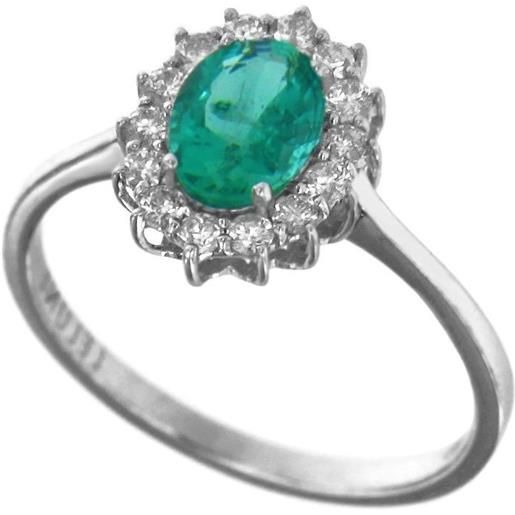 Coscia Gioielli anello coscia le lune diamonds in oro bianco con diamanti bianchi e smeraldo