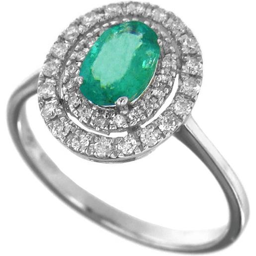 Coscia Gioielli anello coscia le lune diamonds in oro bianco con diamanti bianchi e smeraldo