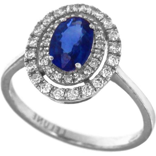 Coscia Gioielli anello coscia le lune diamonds in oro bianco con diamanti bianchi e zaffiro blu