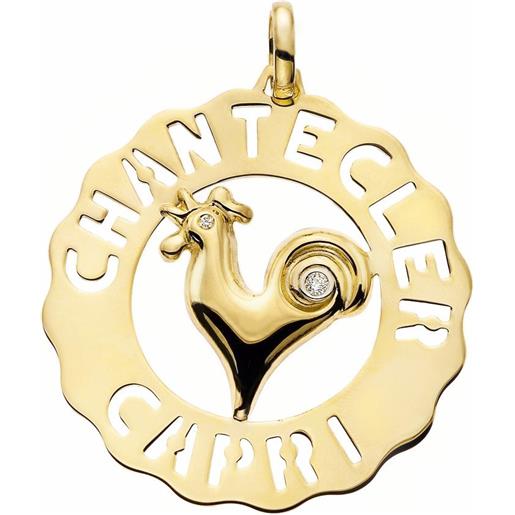 Chantecler Capri ciondolo chantecler grande logo gallo in oro giallo e diamanti