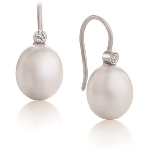 Coscia Gioielli basic fresh orecchini ad amo con perle e diamanti Coscia Gioielli