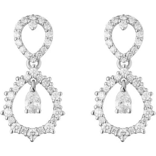 Buonocore orecchini pendenti Buonocore classic drops 3.0 amore in oro bianco con diamanti
