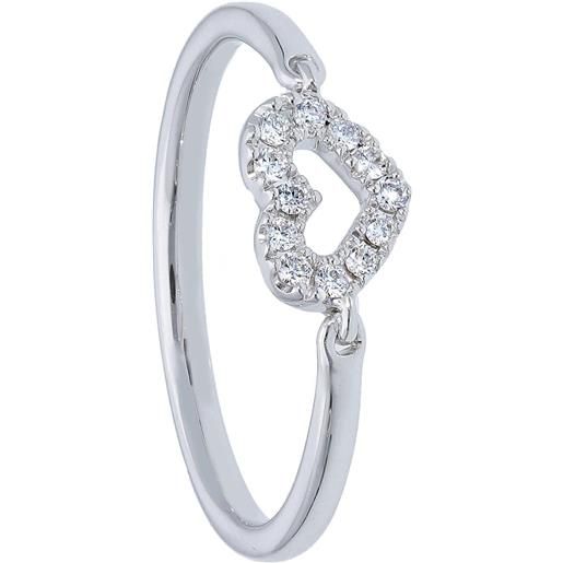 Gioielli Casella anello casella gioielli in oro bianco con cuore di diamanti