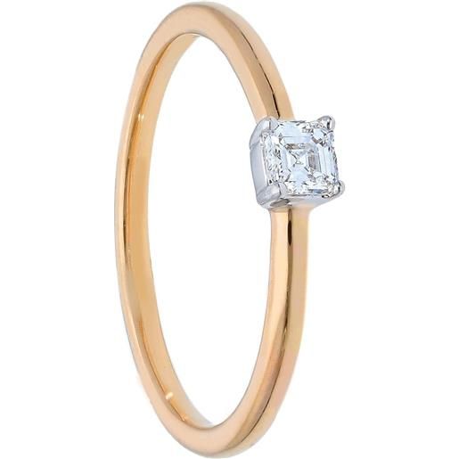 Gioielli Casella anello solitario casella gioielli in oro rosa con diamante