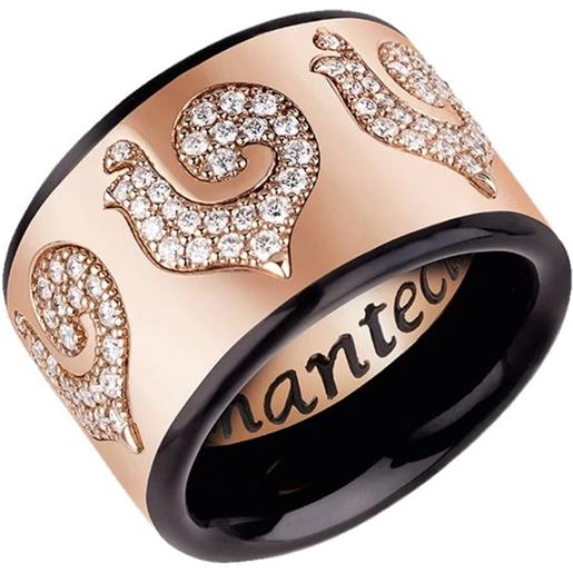 Chantecler Capri anello a fascia chantecler carousèl con pavè di diamanti e smalto nero