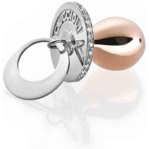Ciuccioli Gioielli i Ciuccioli Gioielli ciondolo pendente ciuccio in argento e argento pvd rosa con zirconi brillanti e collana da 55 cm