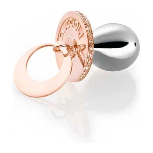 Ciuccioli Gioielli i Ciuccioli Gioielli ciondolo pendente ciuccio piccolo in argento e pvd rosa con zirconi e collana da 55 cm