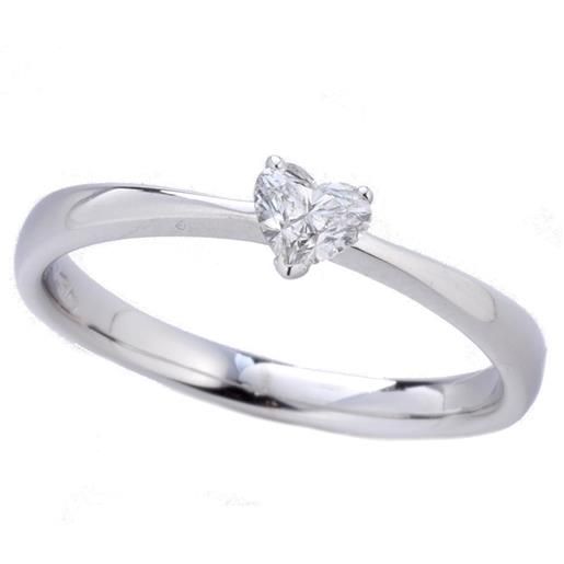 Gioielli Casella anello solitario casella gioielli in oro bianco con diamante a cuore