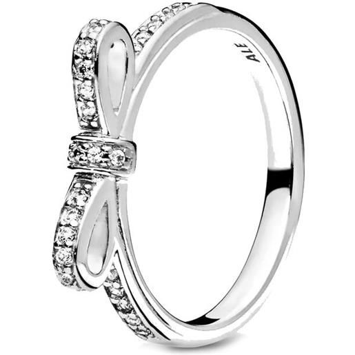 Pandora anello Pandora fiocco in argento con zirconia cubica