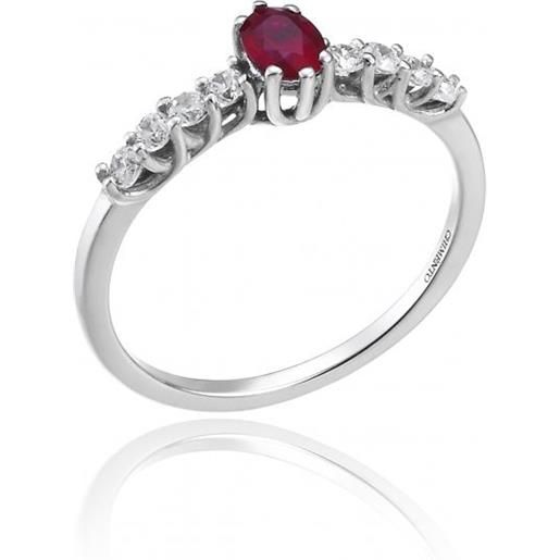 Chimento anello Chimento queen in oro bianco con diamanti bianchi e rubino