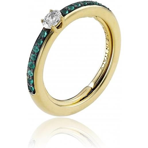 Chimento anello Chimento forever stack me line in oro giallo con smeraldi e diamante