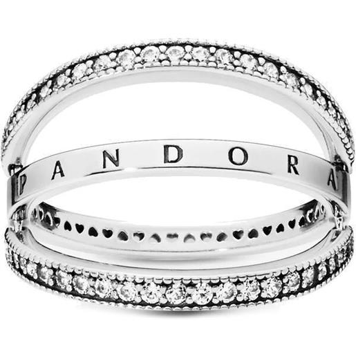 Pandora anello Pandora in argento con cuori e zirconia cubica