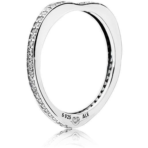 Pandora anello Pandora archi d'amore in argento con zirconia cubica