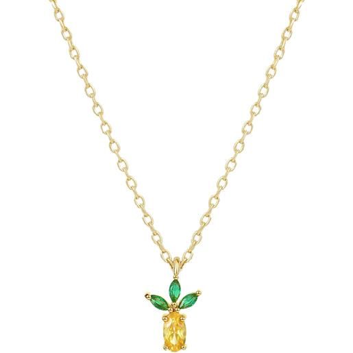 Fruit & Jewels collana Fruit & Jewels pendente ananas in ottone pvd oro giallo